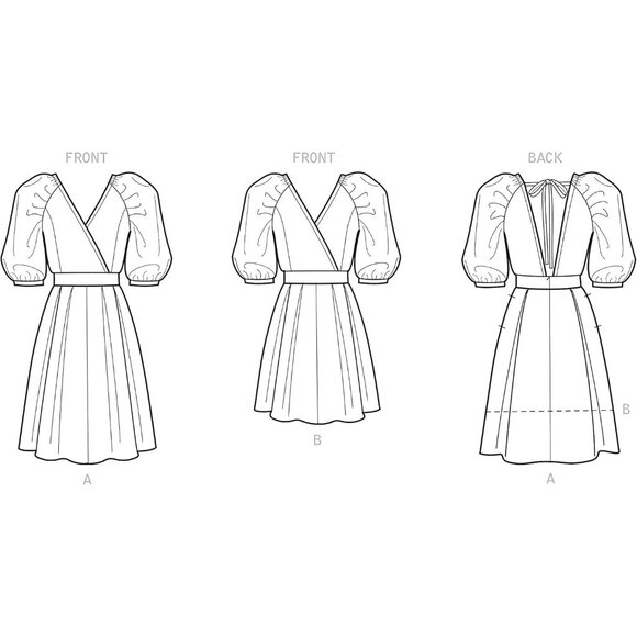 Misses Dress Pattern S9329 By Simplicity Mimi G Style Puff Sleeves 16-24 - Picture 3 of 9